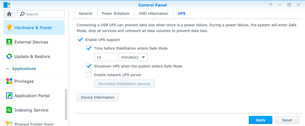 Configuring APC BX950U-GR UPS on Synology