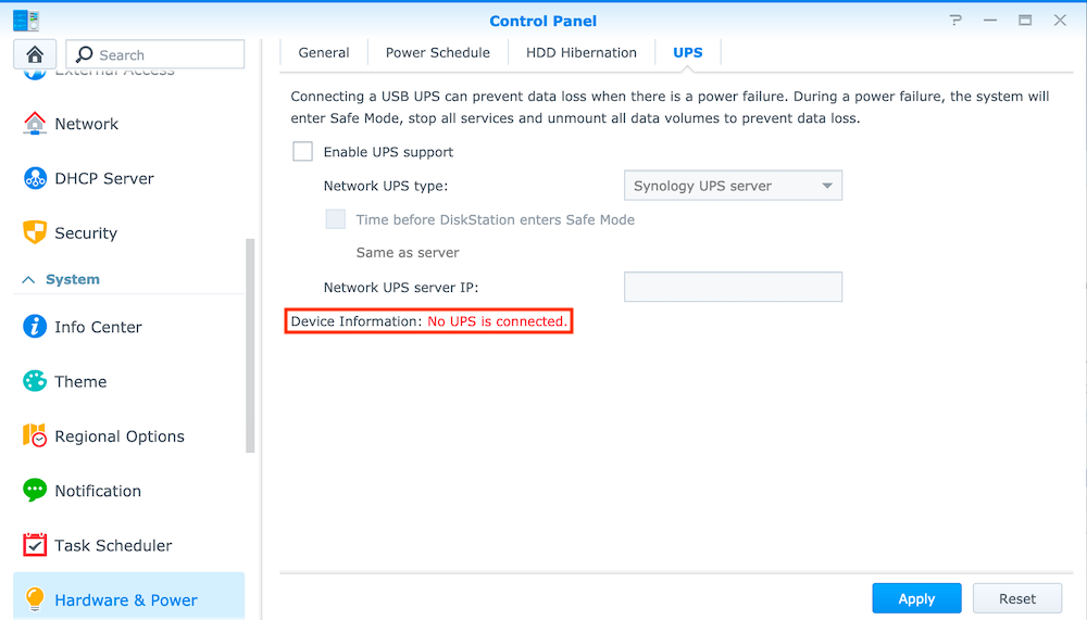 Configuring APC BX950U-GR UPS on Synology